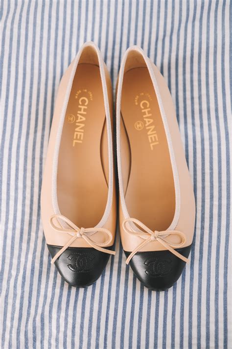 chanel cap toe ballet flats